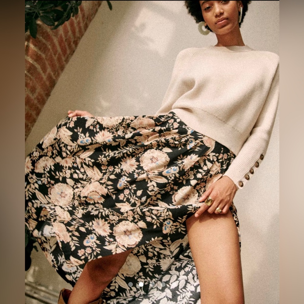 Nwt sezane alicia black white flower skirt hard to find